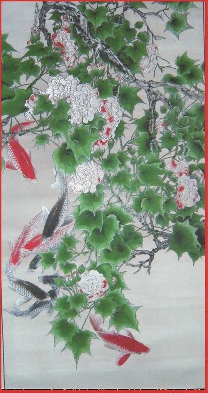 蜀錦卷軸芙蓉錦鯉